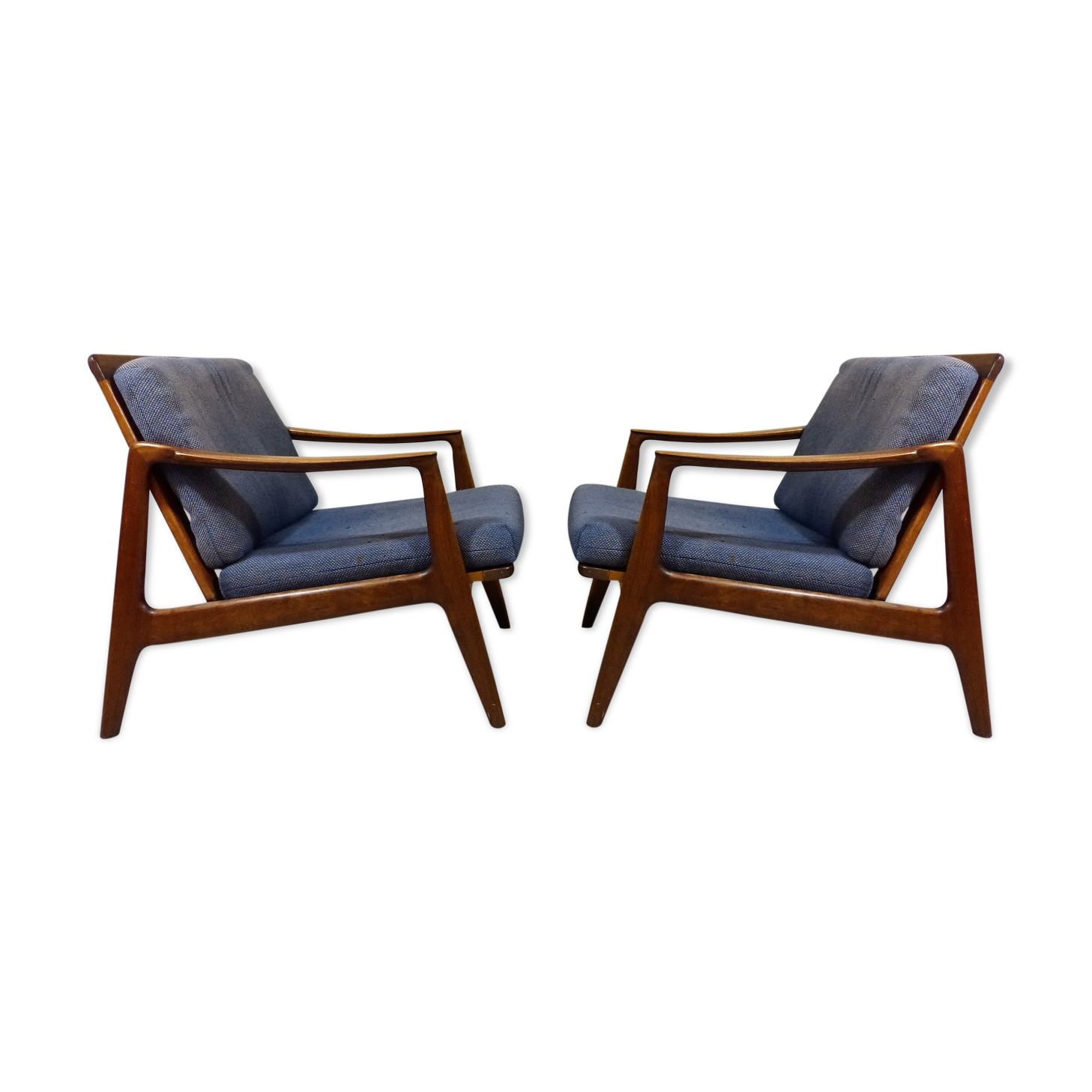 Set of 2 Teak Easy Chairs, Denmark 1960's