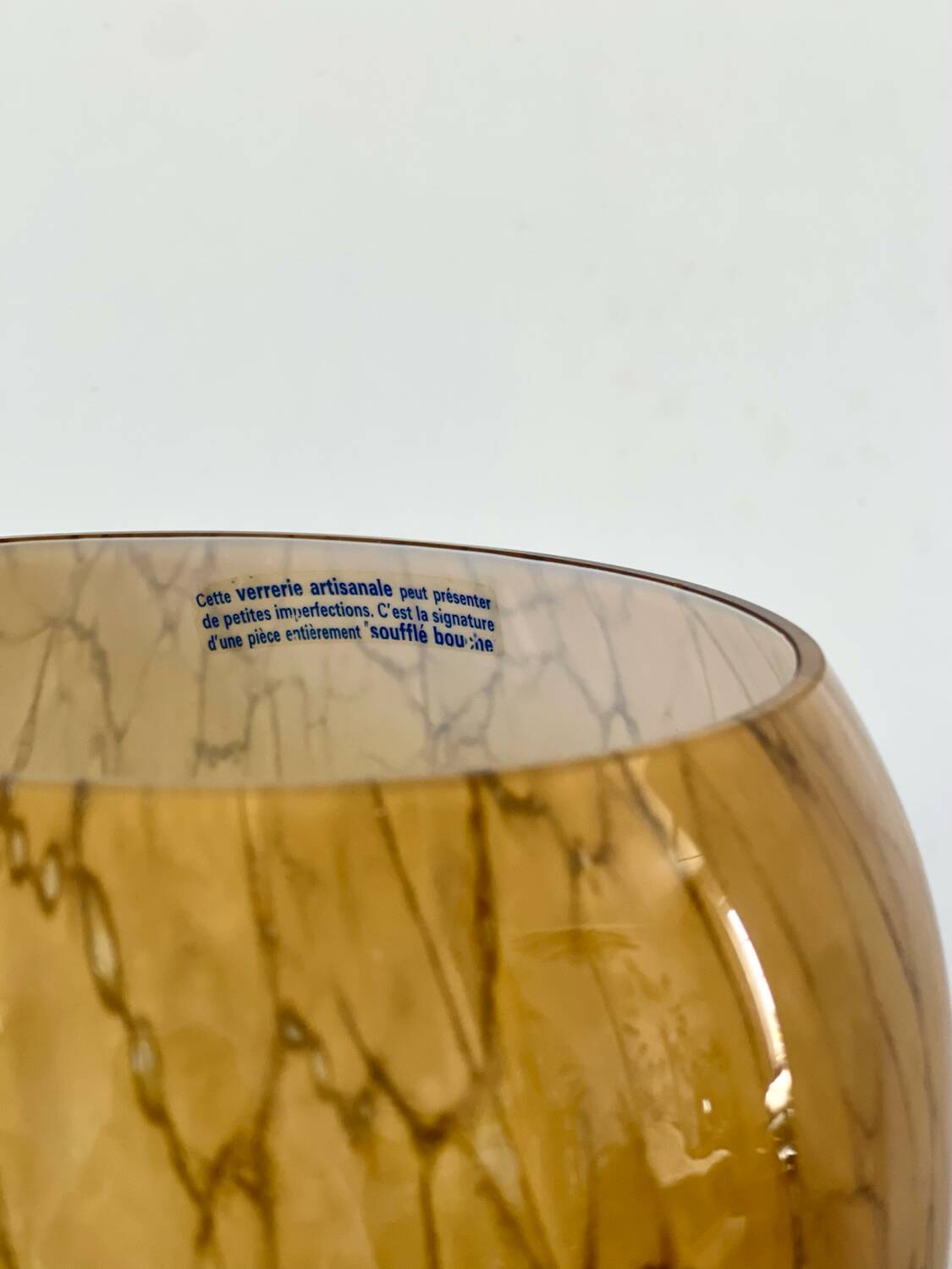 Mouth-blown glass vase.