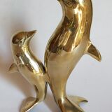 Vintage solid brass dolphins