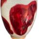 Large baluster vase in Chinese cracked ceramic Pigeon blood and celadon