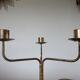 Series of 3 70s gold metal candlesticks