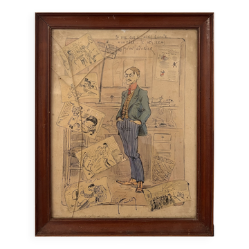 Painting by Georges Henry Hautot - Caricature