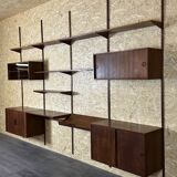 60s 70s teak wall shelf Wall Unit Kai Kristiansen for FM Møbler Denmark