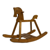 Vintage rocking horse 60s pinewood design minimalist design