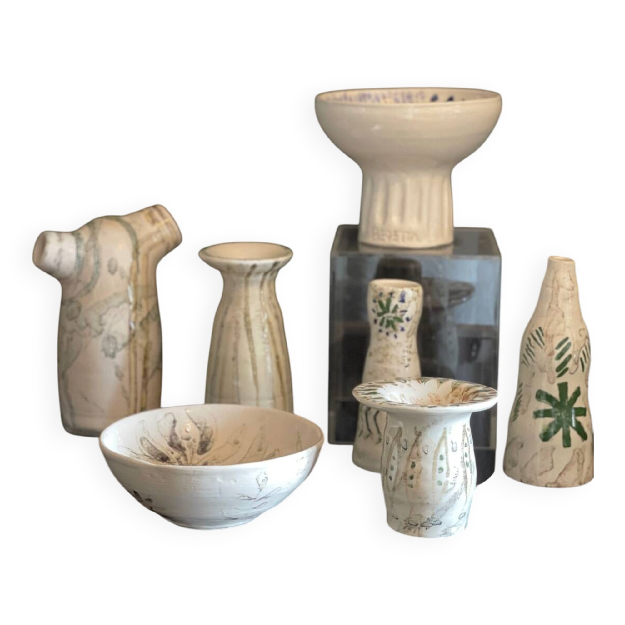 Ceramics signed Beretta Vallauris