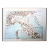 Northern Italy, historical map, 1887.