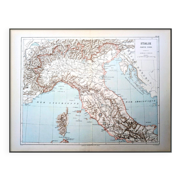 Italie du nord, carte d'époque, 1887.