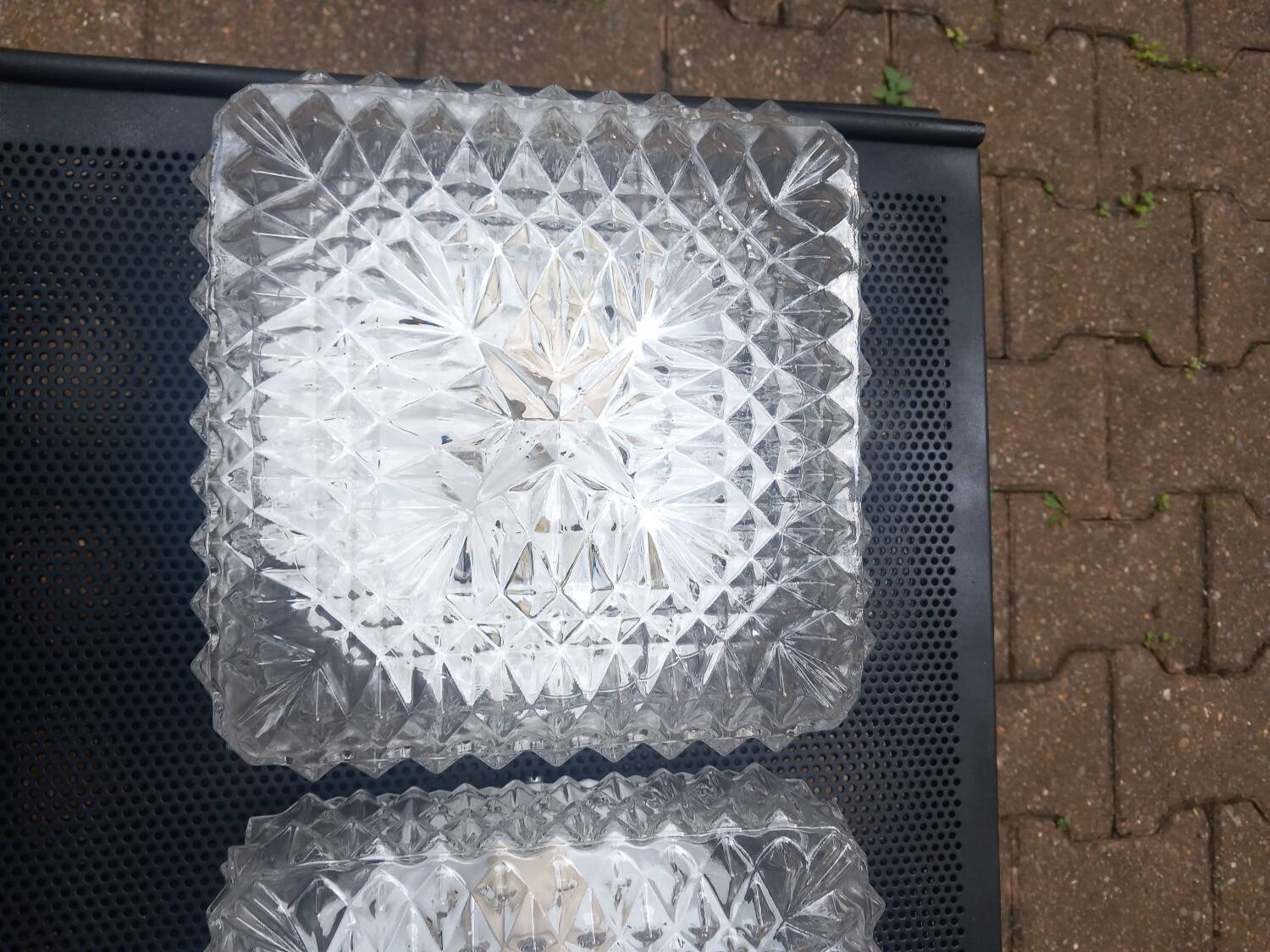 Paire de plafonnier en verre