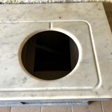 Antique bathroom furniture double sink marble top