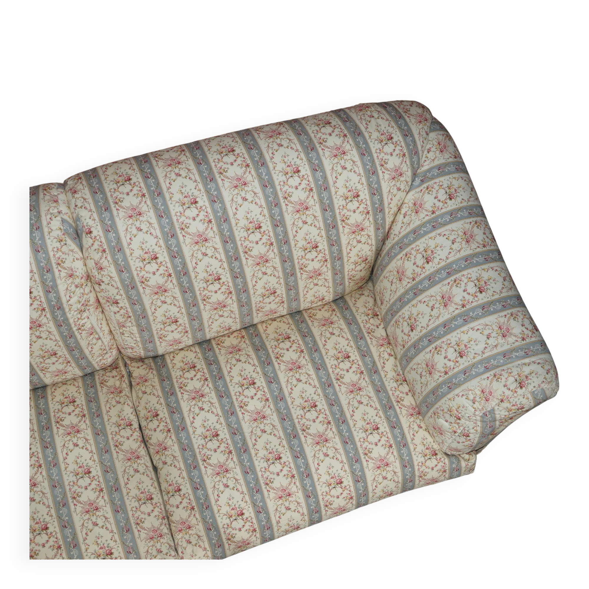 Large canapé Antique Howard & Sons Portarlington original tapestry ticking