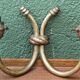 Pair of brass wall lights, 1950s