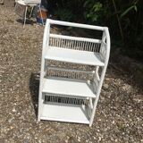 Meuble étagère en rotin blanc
