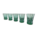 5 verres apéritifs vintage excel vert
