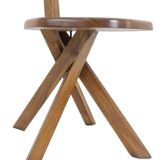 Pierre Chapo. Series of 6 model S34 chairs. 1960s.