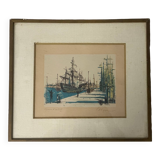 Jean Carzou (1907-2000), view of a port - litho artist's proof signed 1954