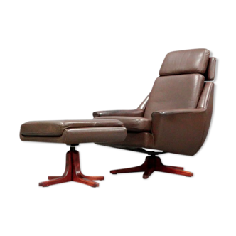 Leather ottoman chair, 1970