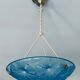 Chandelier art deco suspension in glass signed degué