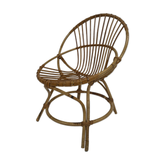 Vintage rattan chair by Dirk van Sliedregt Rohe Noordwolde 1960 in the Netherlands