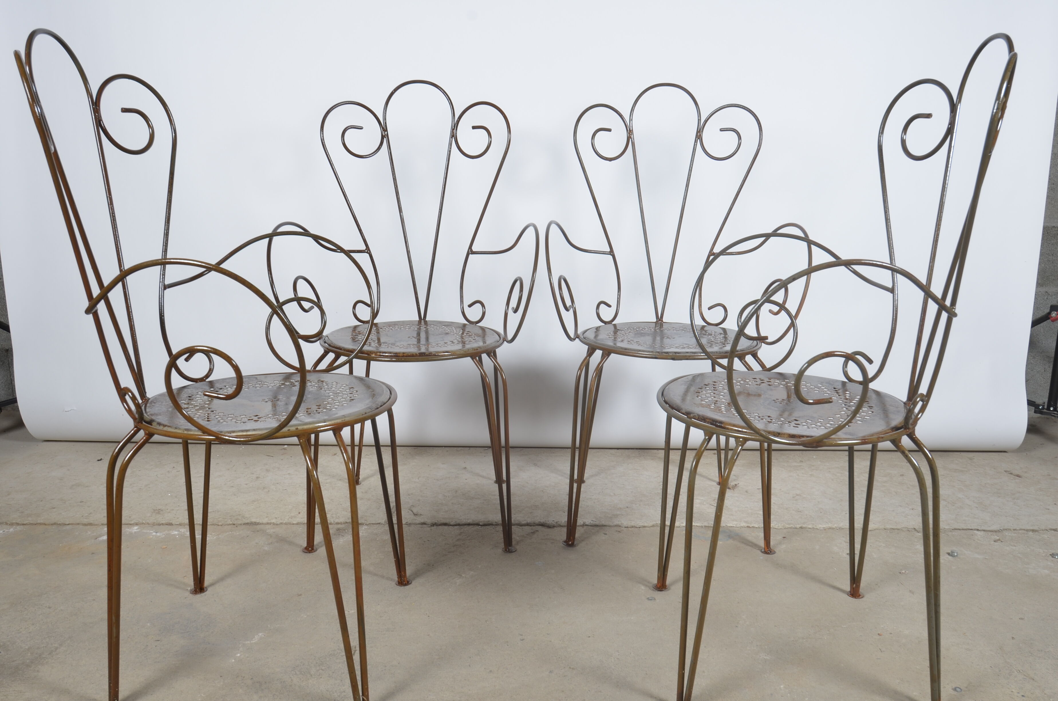 Chaises de jardin en fer forgé
