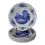Lot de 6 assiettes plates Sarreguemines modèle Romantic 25.6cm