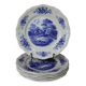 Set of 6 Sarreguemines flat plates, Romantic model, 25.6 cm