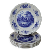 Lot de 6 assiettes plates Sarreguemines modèle Romantic 25.6cm