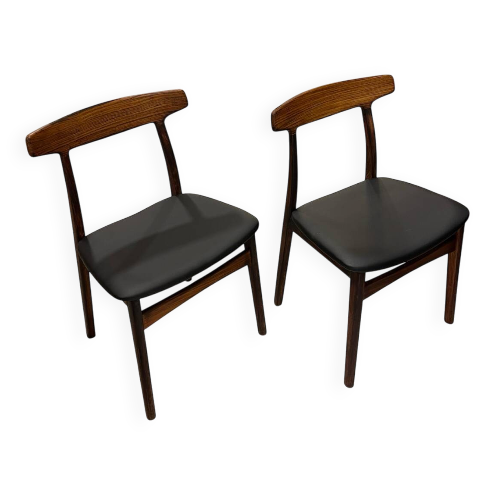 Paire de chaise Henning Kjaernulf pour Bruno Hansen, Danemark, 1960