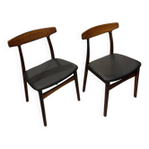 Pair of chairs by Henning Kjaernulf for Bruno Hansen, Denmark, 1960.