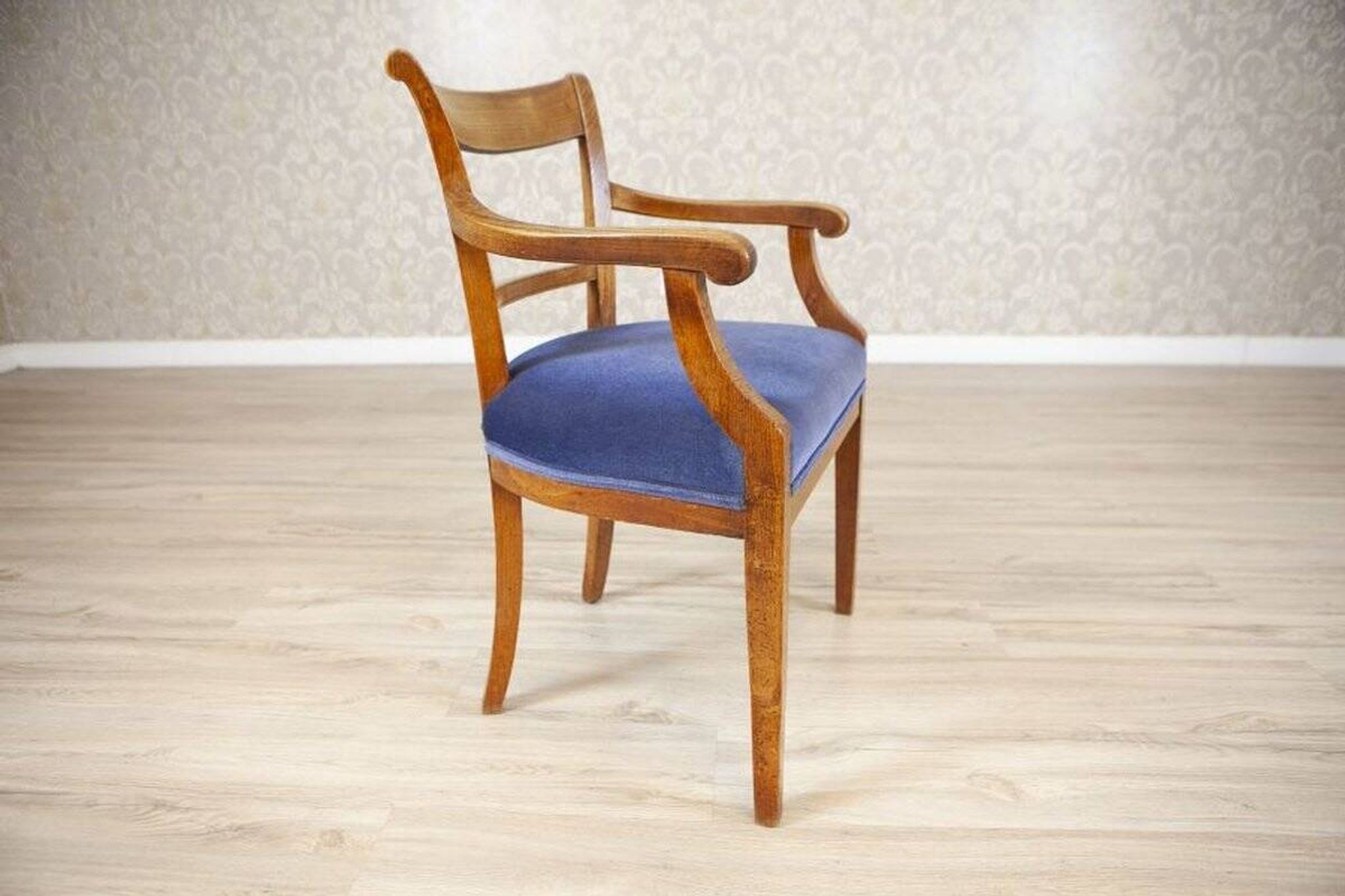Fauteuil Elm en tissu bleu, années 1950