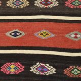 6x9 Red Cream Handmade Wool Vintage Rug, 178x274Cm