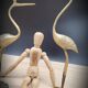 Duo ashy herons in brass