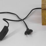 Stylized flower lamp in gilded brass