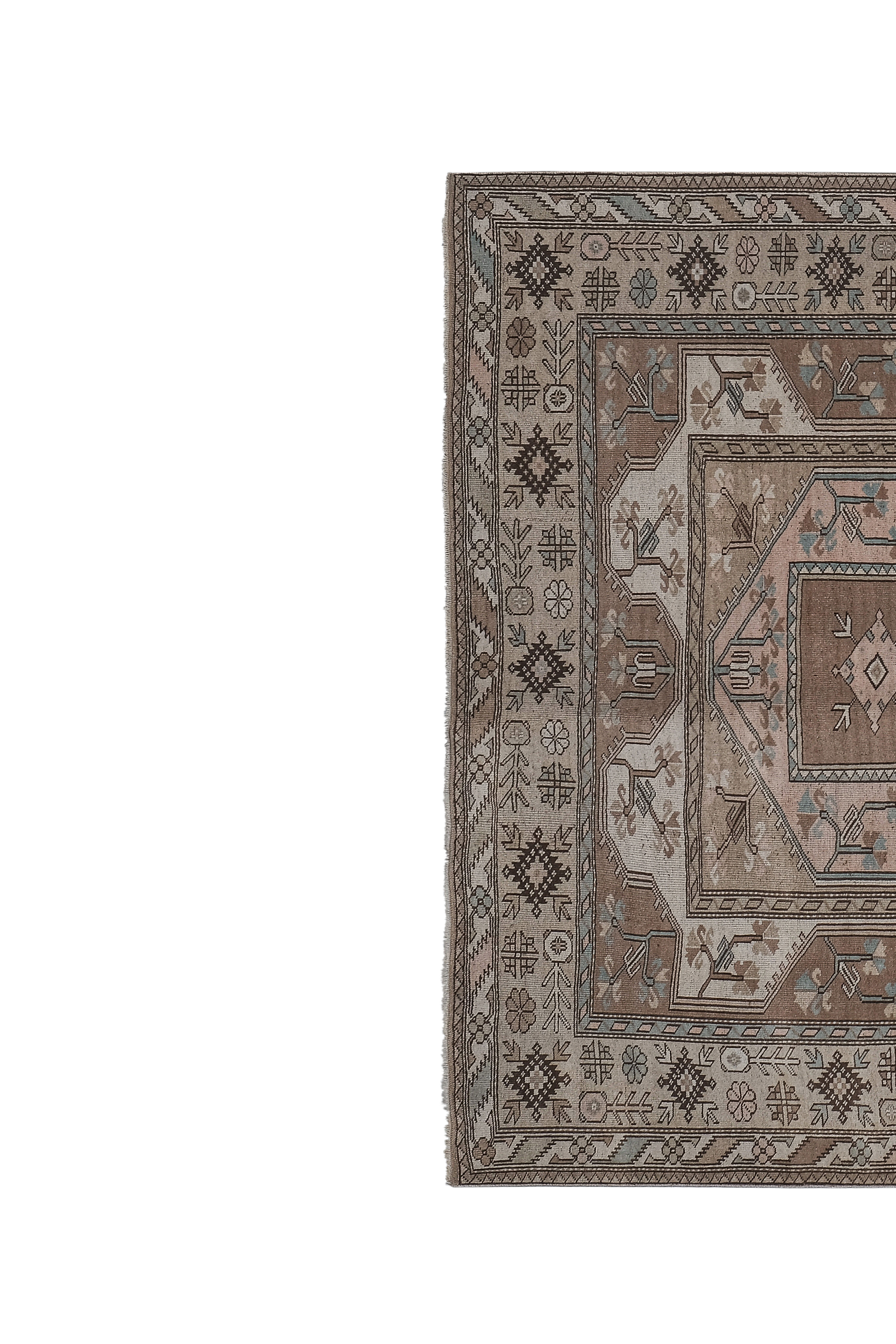 Turkish Milas Rug Carpet, DoorMat, Bedroom Kelim Carpet Teppiche 7'1'' x 8'11''