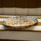 Mint green decorative wooden plate, mid-century, Italy, 1960s.