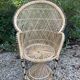Set of 3 vintage rattan armchairs