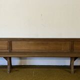 Monumental church pew with paneled backs, 19th century, circa 1880, made of oak and poplar