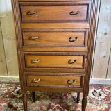 Louis XVI style molded and carved walnut chest of drawers