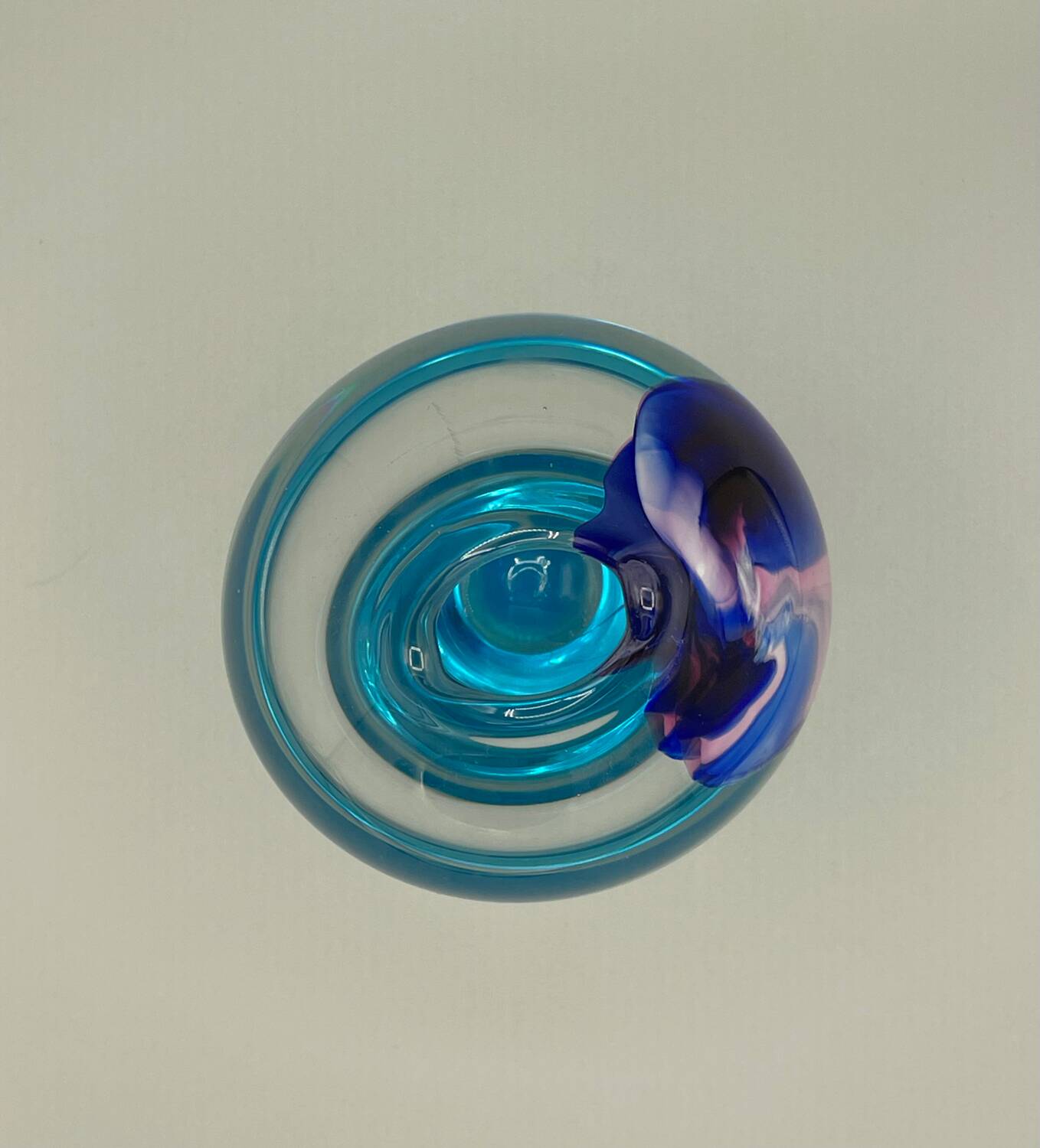 Blown glass vase by the Czech artist Jiří Suhájek