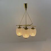 Vintage chandelier, brass, glass, 1958, Doria G 74/61