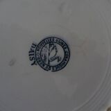 Old faience plate old St Amand decoration Daisy blue flowers