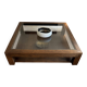 Wood and glass coffee table