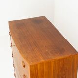 Commode à façade bombée Kai Kristiansen (Danemark, années 1960).
