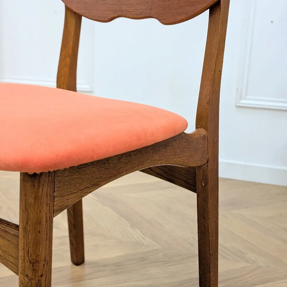 Scandinavian chair wood & vintage orange