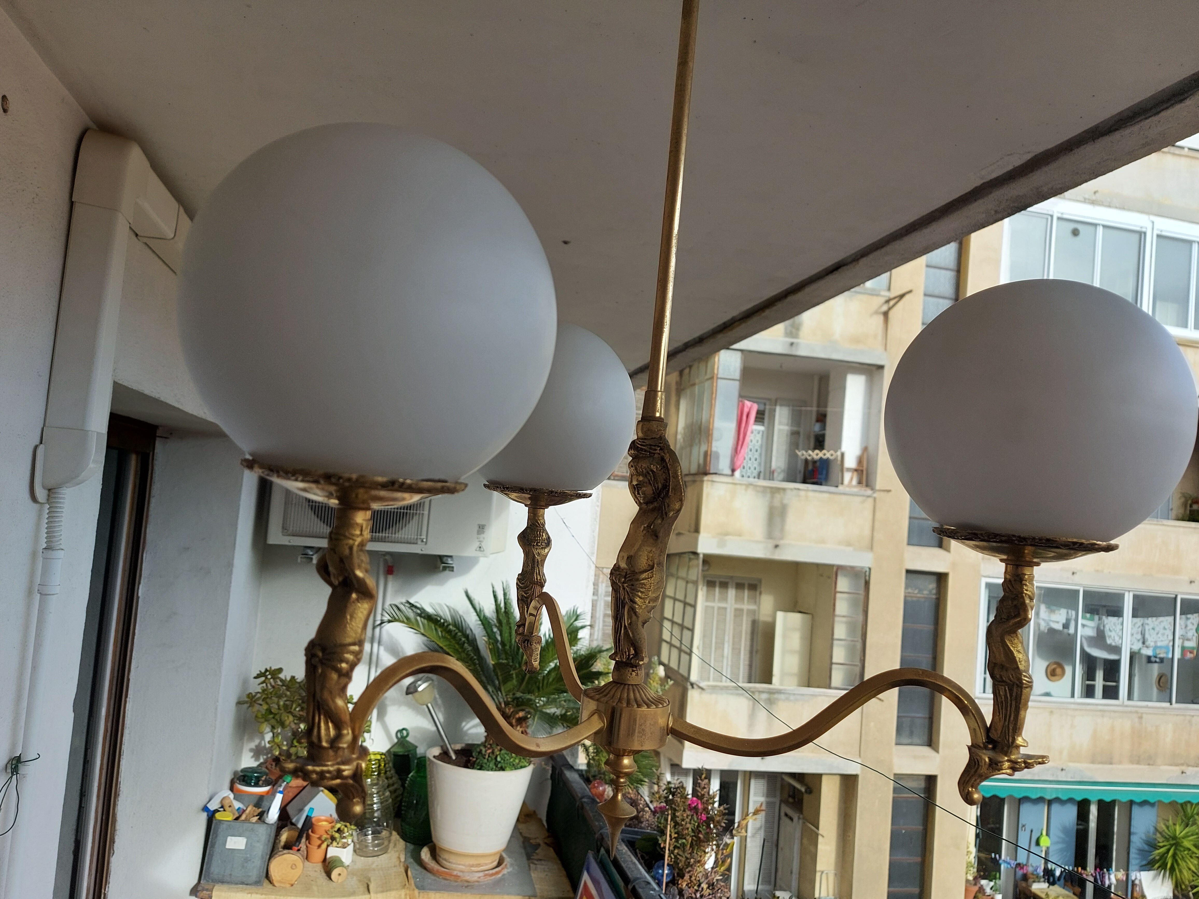 60'S vintage brass chandelier, Cherubin