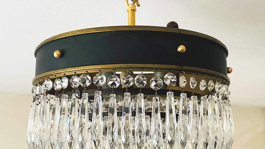 Vintage 50s Neoclassical Style Cascade Ceiling Light