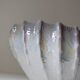 Large iridescent barbotine shell bowl, Italy vintage