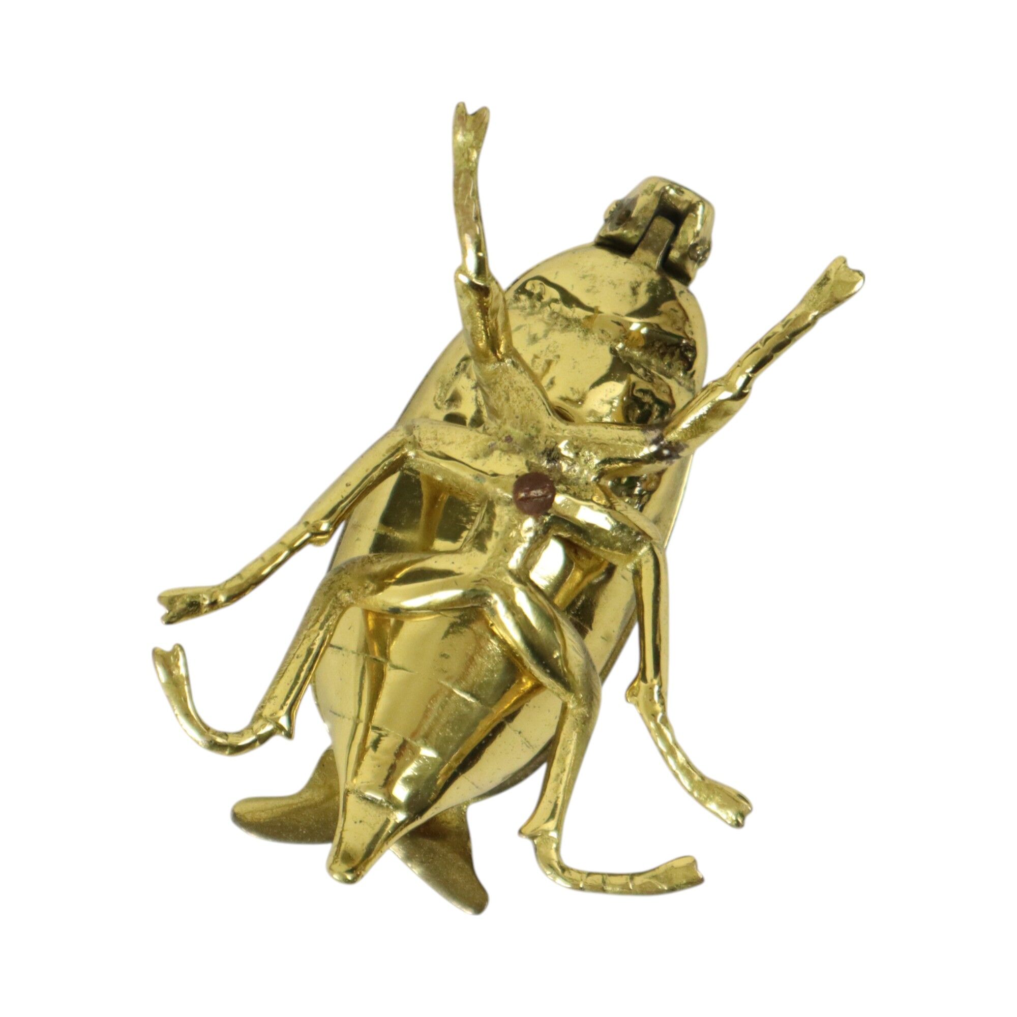 Decorative Vintage Brass Beetle Ashtray Trinket Box