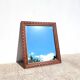 Vintage square mirror ethnic wood, 42x48