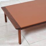 Hans Olsen rosewood leather coffee table