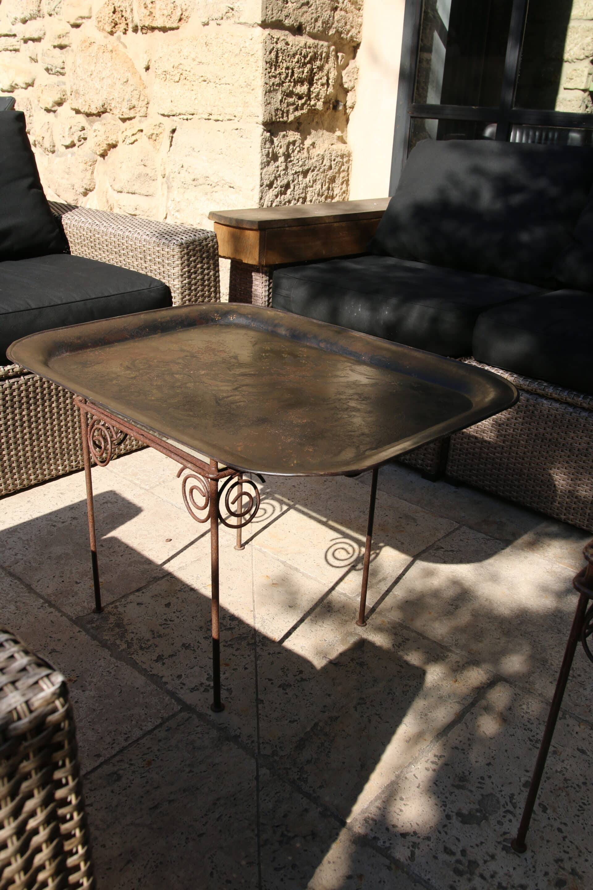Large antique painted tin tray
